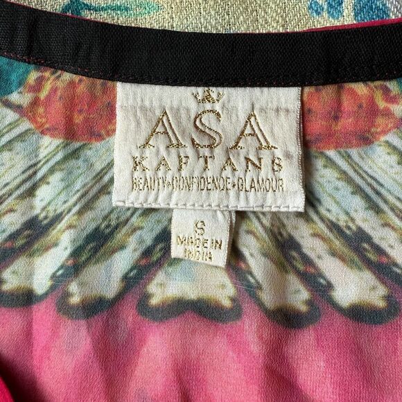 NWOT ASA Kaftans Caftan Swim Coverup Beachy Kimono Bright Leopard Print. Size S - Picture 3 of 4